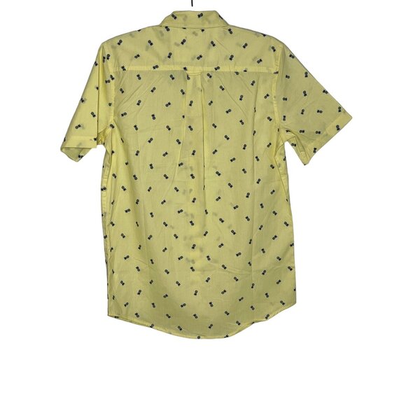 Chaps Shirt Mens Small Button Down Short Sleeve Top Yellow Pineapple Casual Work - Picture 8 of 10
